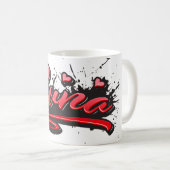 Luna red Heart Graffiti Tasse Kaffeetasse コーヒーマグカップ (正面右)