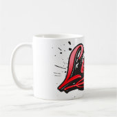 Luna red Heart Graffiti Tasse Kaffeetasse コーヒーマグカップ (左)