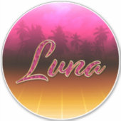 Luna Vorname Name golden pink Aufkleber Sticker シール (正面)