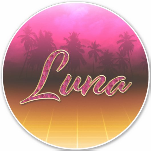 Luna Vorname Name golden pink Aufkleber Sticker シール (正面)