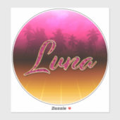Luna Vorname Name golden pink Aufkleber Sticker シール (シート)