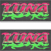 Luna Vorname Name Graffiti Aufkleber Sticker シール (正面)