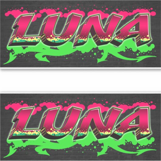 Luna Vorname Name Graffiti Aufkleber Sticker シール (正面)