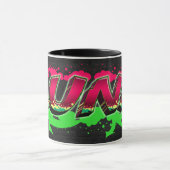 Luna Vorname Name Graffiti red green Tasse マグカップ (中央)