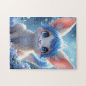 Lunabu in the Blue Flower Garden Jigsaw Puzzle ジグソーパズル (横)