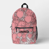 LUNANCEA Abstract Pink Backpack | Modern Art Style プリントバックパック (正面)