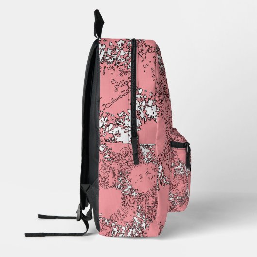 LUNANCEA Abstract Pink Backpack | Modern Art Style プリントバックパック (左)