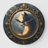 Lunar Balance – Where Shadows Embrace the Light.  ラージ壁時計 (正面)