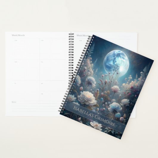 Lunar Bloom Planner – Mystical Floral Moon Journal プランナー手帳 (ディスプレー)