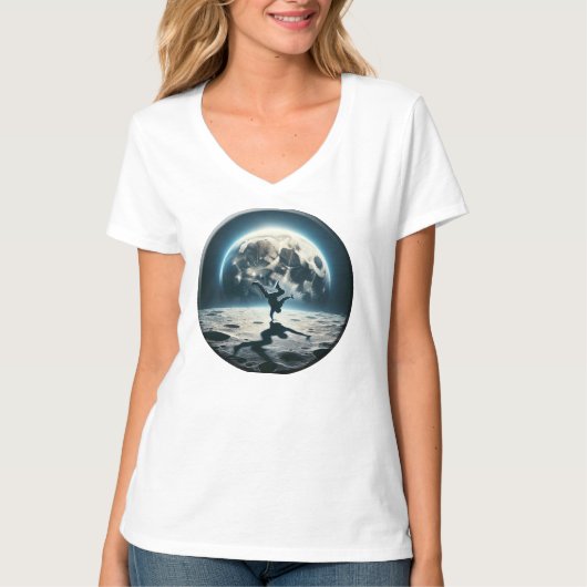 Lunar Breakdance -通りスタイルイン宇宙 Tシャツ (正面)