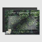 Lunar Calendar 2026 Moon Phases Monstera cats (正面/裏面)