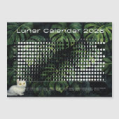Lunar Calendar 2026 Moon Phases Monstera cats (正面)