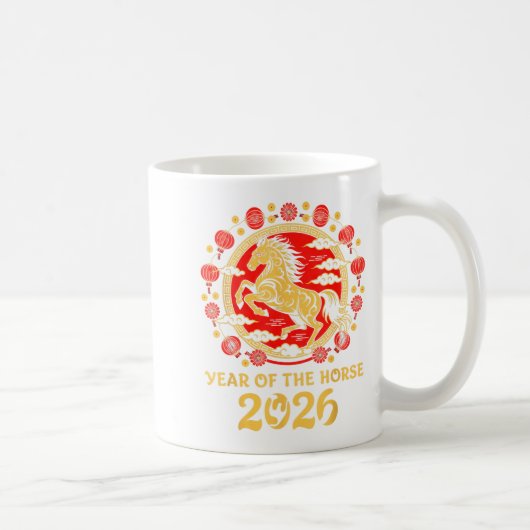 Lunar Chinese New Year 2026 Year Of The Horse Zodi コーヒーマグカップ (右)