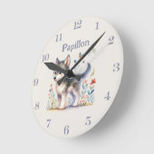 Lunar Cub - Customizable Name Baby Wolf Wall Clock ラウンド壁時計 (傾斜)