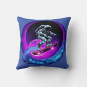 Lunar Drift Skateboard pillow– Neon Space pillows  クッション (裏面)