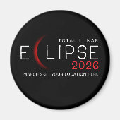 Lunar Eclipse 2026 Custom Location Commemorative マグネット (正面)