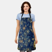 Lunar Glow Celestial Moon & Butterflies Cooking エプロン (着用した状態)