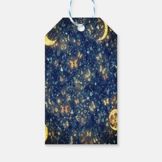 Lunar Glow Cosmic Butterflies Personalized ギフトタグ (正面)