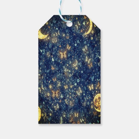 Lunar Glow Cosmic Butterflies Personalized ギフトタグ (裏面)
