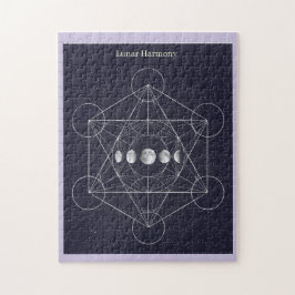 Lunar Harmony Monochrome Art Jigsaw Puzzle ジグソーパズル
