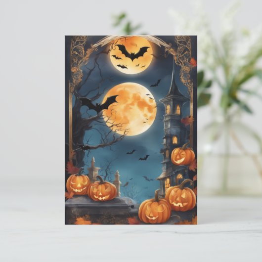 Lunar Lure:あなたカスタマイズの魅惑されたハロウィーンの請求書 招待状 (スタンド正面)