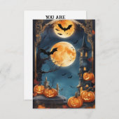 Lunar Lure:あなたカスタマイズの魅惑されたハロウィーンの請求書 招待状 (正面/裏面)