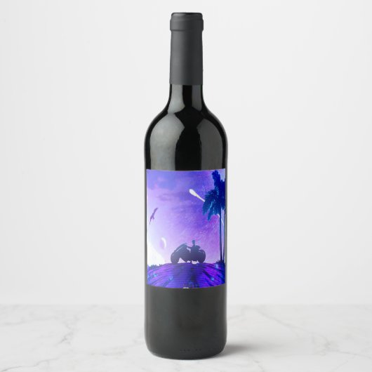 Lunar Mirage – Artistic Food & Beverage Label Set ワインラベル (正面)
