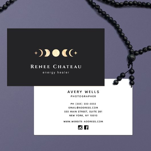 Lunar Moon Phases Energy Healer 名刺