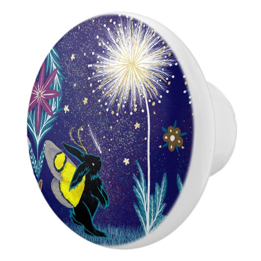 Lunar Moth Bunny Rabbit セラミックノブ (右)