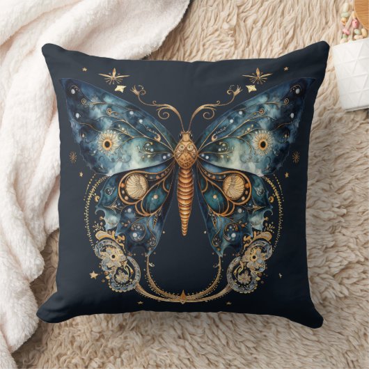 Lunar Moth - Celestial Witchmas Throw Pillow クッション (ブランケット)