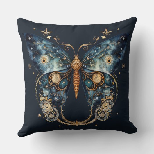 Lunar Moth - Celestial Witchmas Throw Pillow クッション (裏面)