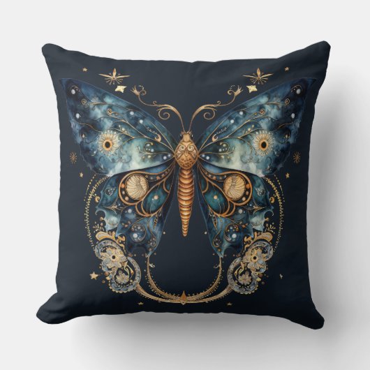 Lunar Moth - Celestial Witchmas Throw Pillow クッション (正面)