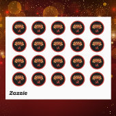 Lunar New Year 2026 Year of the Horse Red Black ラウンドシール