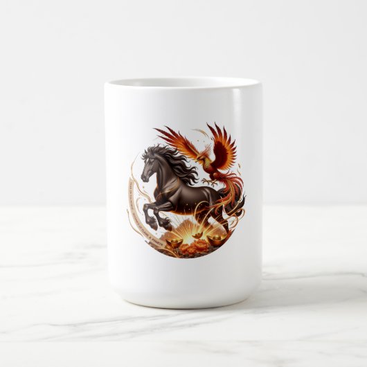 Lunar New Year Horse Phoenix Edition Rebirth Gift コーヒーマグカップ (中央)