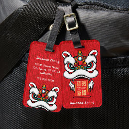 Lunar New Year Lion Dance with Banner ラゲッジタグ