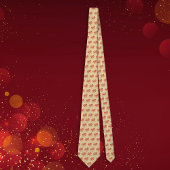 Lunar New Year Red Horse n Clouds on Gold Pattern ネクタイ