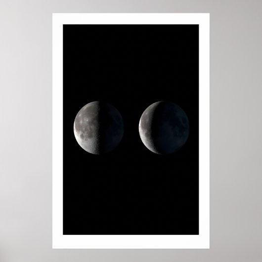Lunar Phases Art Print Triptych Scandinavian Moon ポスター (正面)