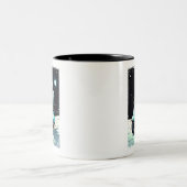 LUNAR SCOOTERIST -おもしろい2D宇宙飛行士の漫画 ツートーンマグカップ (中央)