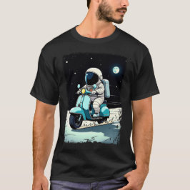 LUNAR SCOOTERIST -おもしろい2D宇宙飛行士の漫画 Tシャツ