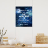 Lunar Sky Full Moon Celestial Wedding Welcome Sign ポスター (キッチン)
