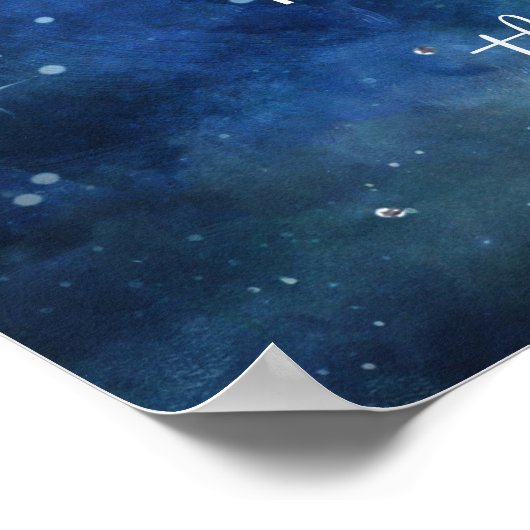 Lunar Sky Full Moon Celestial Wedding Welcome Sign ポスター (角)