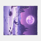 Lunar Wyrm Fleece Blanket – Purple Dragon Under th フリースブランケット (正面(横))