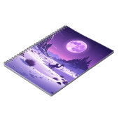 Lunar Wyrm – Purple Dragon Under the Moon Desk Mat ノートブック (左側)