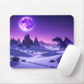 Lunar Wyrm – Purple Dragon Under the Moon Mousepad マウスパッド (マウス)