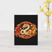 Lunar Zodiac Dragon Tiger Horse Harmony Chinese Ne カード (黄色い花)