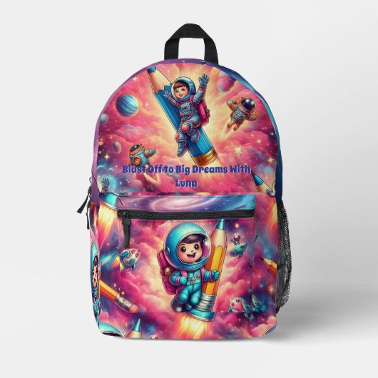 Luna's Galactic Adventure Backpack – 探索宇宙 プリントバックパック (正面)