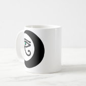 LunaSeesのロゴのマグ(ヒスイのアイリスとの黒) コーヒーマグカップ (正面左)