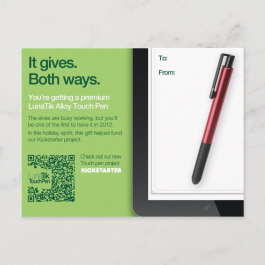 LunaTikTouchペンギフトカード – 合金 ポストカード (正面)