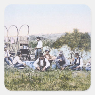 Lunch 1904年のカウボーイ(写真) スクエアシール