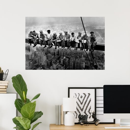 Lunch Atop A Skyscraper 1932 NYC Ironworkers Large ポスター (ホームオフィス)